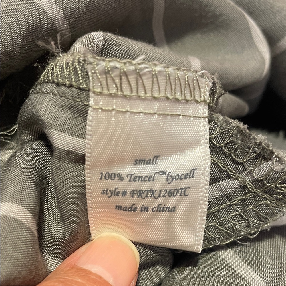 100% Tencel Blue Rain Gray Striped Mini Dress - Picture 7 of 11